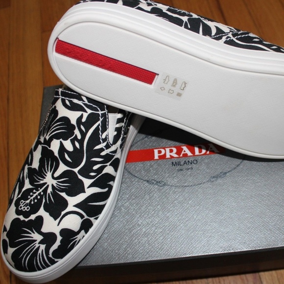 PRADA TESDENIM ST IBISCUS CANVAS LOAFER EU39/US8.5 - Picture 2 of 6